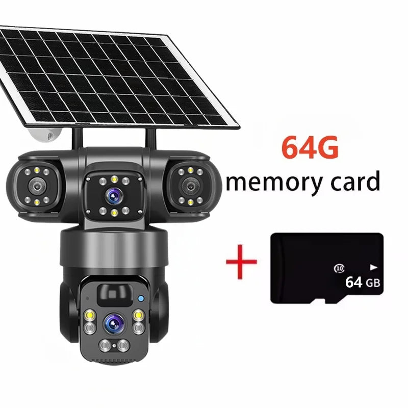 V380 3 Screen 3 Lens WIFI Camera Solar